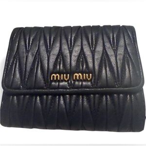 Miu Miu Black Quilted Small Matelassé
Nappa Leather Wallet